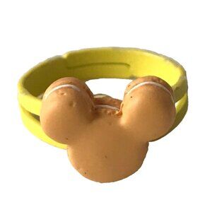 Disney Mickey Mouse Ears Ring Size 5 6 7 Macaroon Snacks Peach Yellow